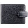 Мужское кожаное портмоне черного цвета с хлястиком на кнопке Visconti Strand 70678 - 1