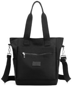 Вместительная женская сумка из текстиля на плечо Confident 90778 Черная