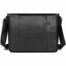 Мужская черная сумка-мессенджер из натуральной кожи высокого качества Vintage (20435) - 1