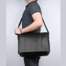 Мужская черная сумка-мессенджер из натуральной кожи высокого качества Vintage (20435) - 10