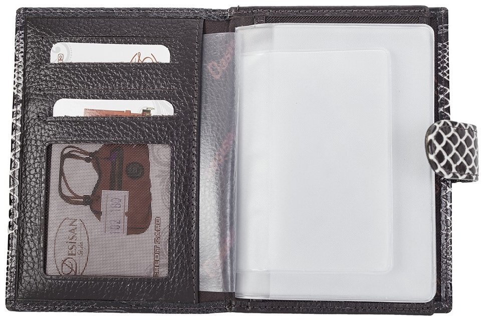 Женская обложка под паспорт и автодокументы из натуральной кожи под змею Desisan 81478 modnotak фото №4