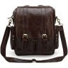 Фирменный рюкзак из натуральной кожи коричневого цвета VINTAGE STYLE (14163) - 4