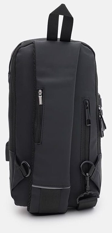 Чорна чоловіча сумка-слінг із текстилю з кодовим замком Monsen 71578