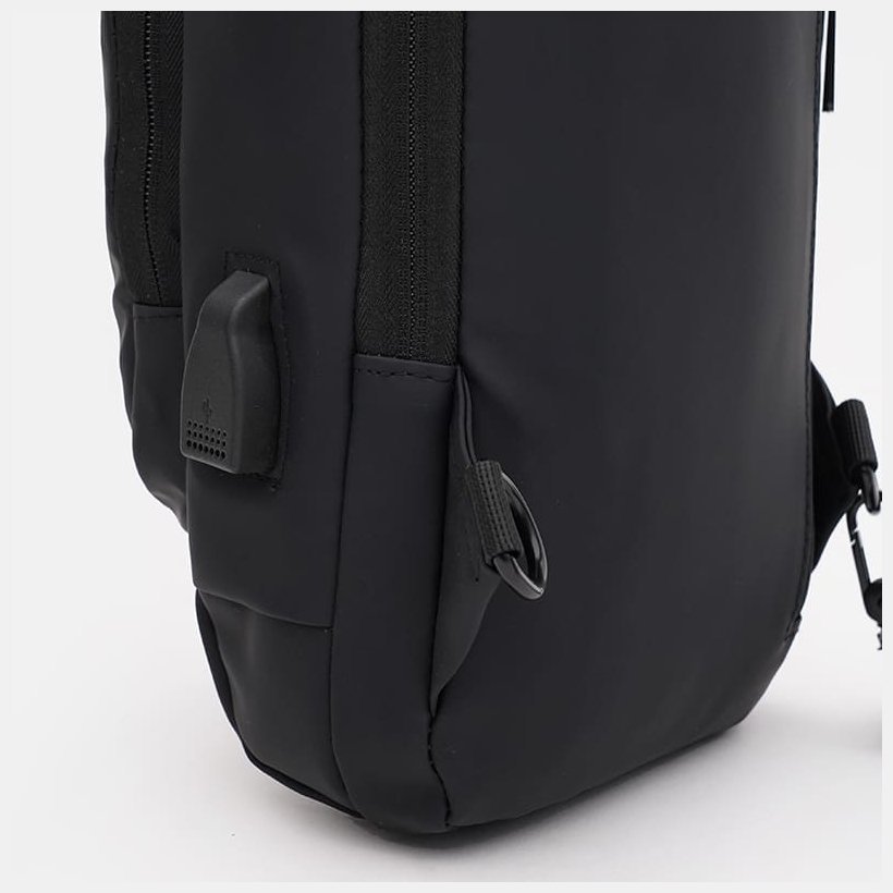 Черная мужская сумка-слинг из текстиля с кодовым замком Monsen 71578