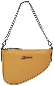 Компактная женская сумка из зернистой натуральной кожи Desisan 81678 (желтый цвет)