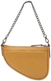 Компактная женская сумка из зернистой натуральной кожи Desisan 81678 (желтый цвет)