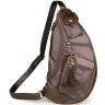 Повсякденна чоловіча сумка-рюкзак з натуральної шкіри коричневого кольору VINTAGE STYLE (14560) - 1