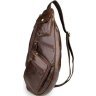 Повсякденна чоловіча сумка-рюкзак з натуральної шкіри коричневого кольору VINTAGE STYLE (14560) - 4