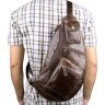 Повсякденна чоловіча сумка-рюкзак з натуральної шкіри коричневого кольору VINTAGE STYLE (14560) - 5