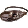 Повседневная мужская сумка-рюкзак из натуральной кожи коричневого цвета VINTAGE STYLE (14560) - 7