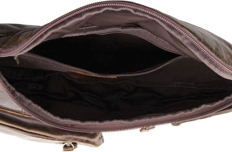 Повседневная мужская сумка-рюкзак из натуральной кожи коричневого цвета VINTAGE STYLE (14560)