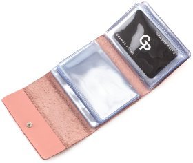 Пудровая визитница из гладкой кожи Grande Pelle (13148)