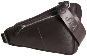 Коричневая мужская сумка крос боди из кожи флотар Vip Collection 102478