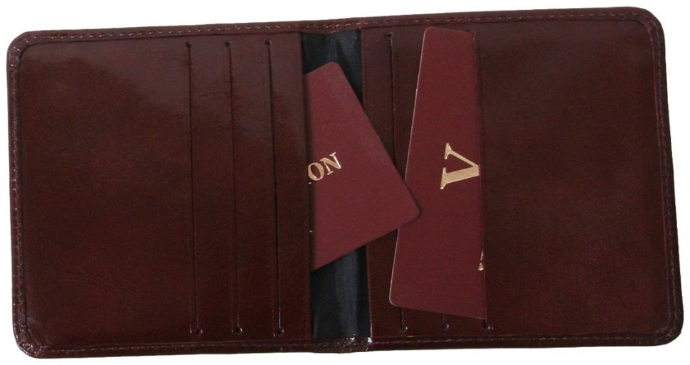 Шкіряний картхолдер Newport коричневого кольору Vip Collection 102578 modnotak фото №3