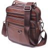 Зручна чоловіча сумка-барсетка з натуральної шкіри коричневого кольору Vintage (2421279) - 1