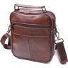 Зручна чоловіча сумка-барсетка з натуральної шкіри коричневого кольору Vintage (2421279) - 2