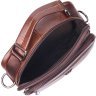 Зручна чоловіча сумка-барсетка з натуральної шкіри коричневого кольору Vintage (2421279) - 3
