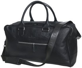 Дорожная сумка черного цвета в коже флотар Vip Collection 102678