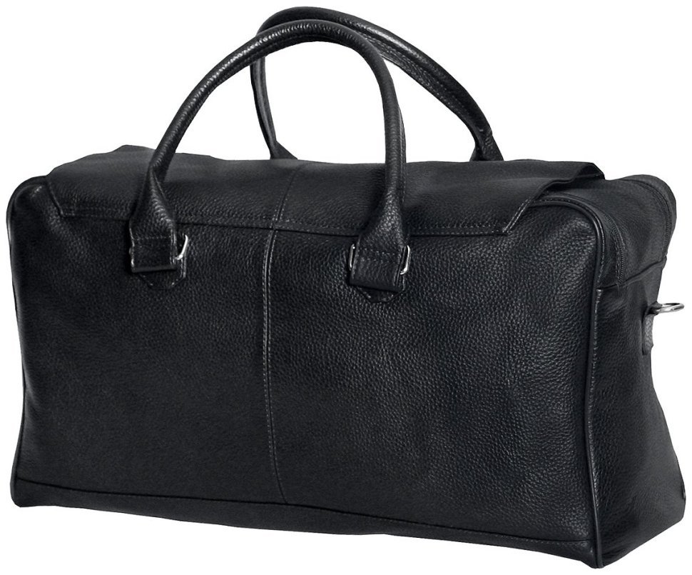 Дорожная сумка черного цвета в коже флотар Vip Collection 102678 modnotak фото №2