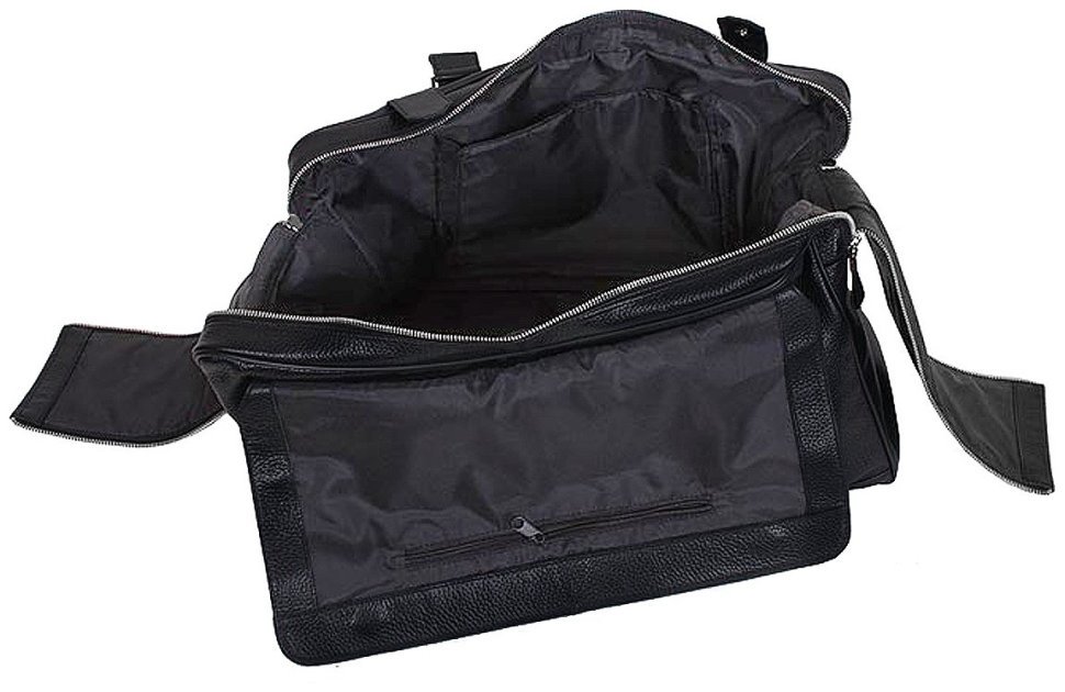 Дорожная сумка черного цвета в коже флотар Vip Collection 102678 modnotak фото №6