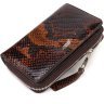 Різнобарвний жіночий гаманець середнього розміру з натуральної шкіри з тисненням під змію CANPELLINI (2421714) - 1