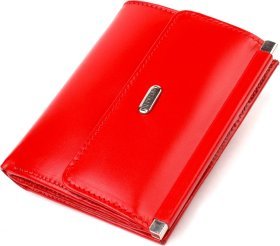 Червоний жіночий гаманець середнього розміру з натуральної шкіри CANPELLINI (2421814)
