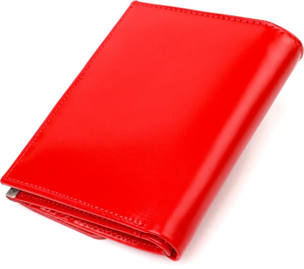 Красный женский кошелек среднего размера из натуральной гладкой кожи CANPELLINI (2421814)