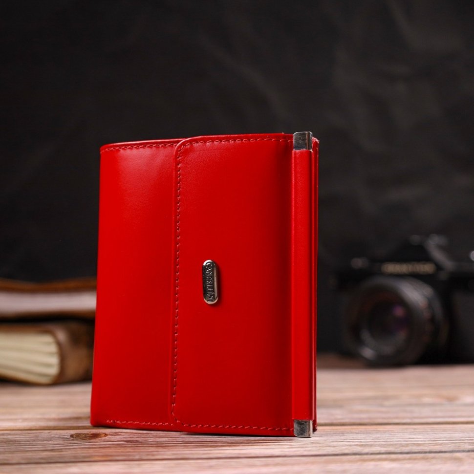 Червоний жіночий гаманець середнього розміру з натуральної шкіри CANPELLINI (2421814)