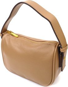 Жіноча сумка-кроссбоді з натуральної шкіри бежевого кольору з однією лямкою Vintage (2422128)