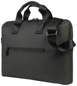 Деловая сумка из прорезиненного текстиля с отделением для ноутбука до 15" черного цвета Tucano Gommo 103578