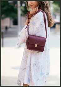 Кожаная женская бохо-сумка в бордовом цвете BlankNote Лилу (12654)