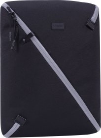 Черный рюкзак из плотного текстиля с необычной молнией Bagland (53678)