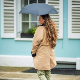 Мини зонт женский Fulton Tiny-1 L500 Black (Механика, складной, UPF 50+, однотонный черный) 93778