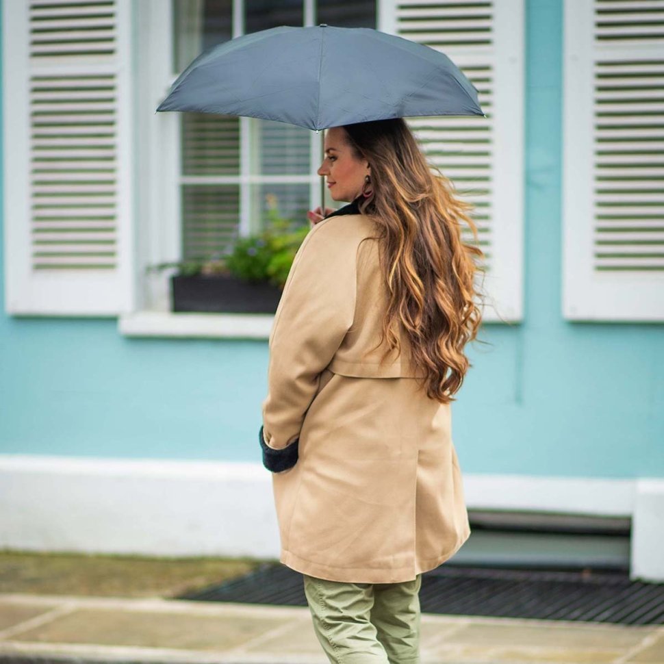 Мини зонт женский Fulton Tiny-1 L500 Black (Механика, складной, UPF 50+, однотонный черный) 93778 modnotak фото №2