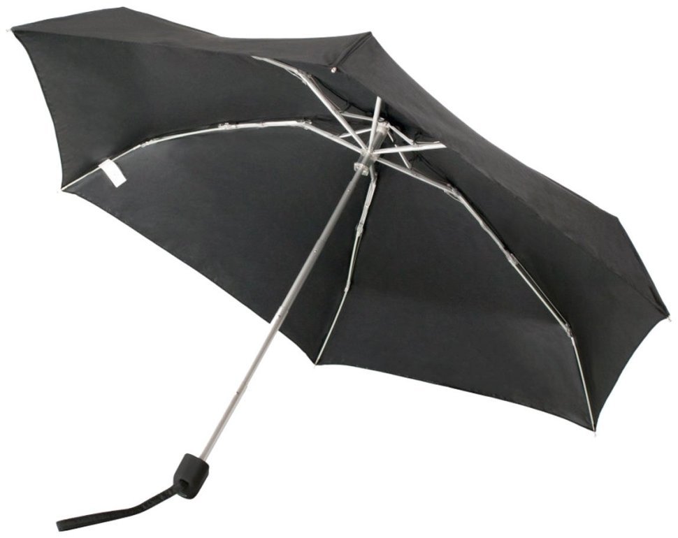 Мини зонт женский Fulton Tiny-1 L500 Black (Механика, складной, UPF 50+, однотонный черный) 93778 modnotak фото №5