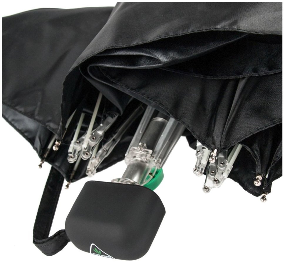 Мини зонт женский Fulton Tiny-1 L500 Black (Механика, складной, UPF 50+, однотонный черный) 93778 modnotak фото №7