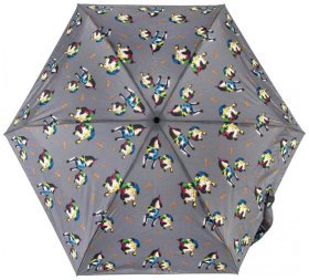 Зонт женский Fulton Soho-2 L859 Prince &amp; Chico (складной, механика, серый с принтом собачек) 93878