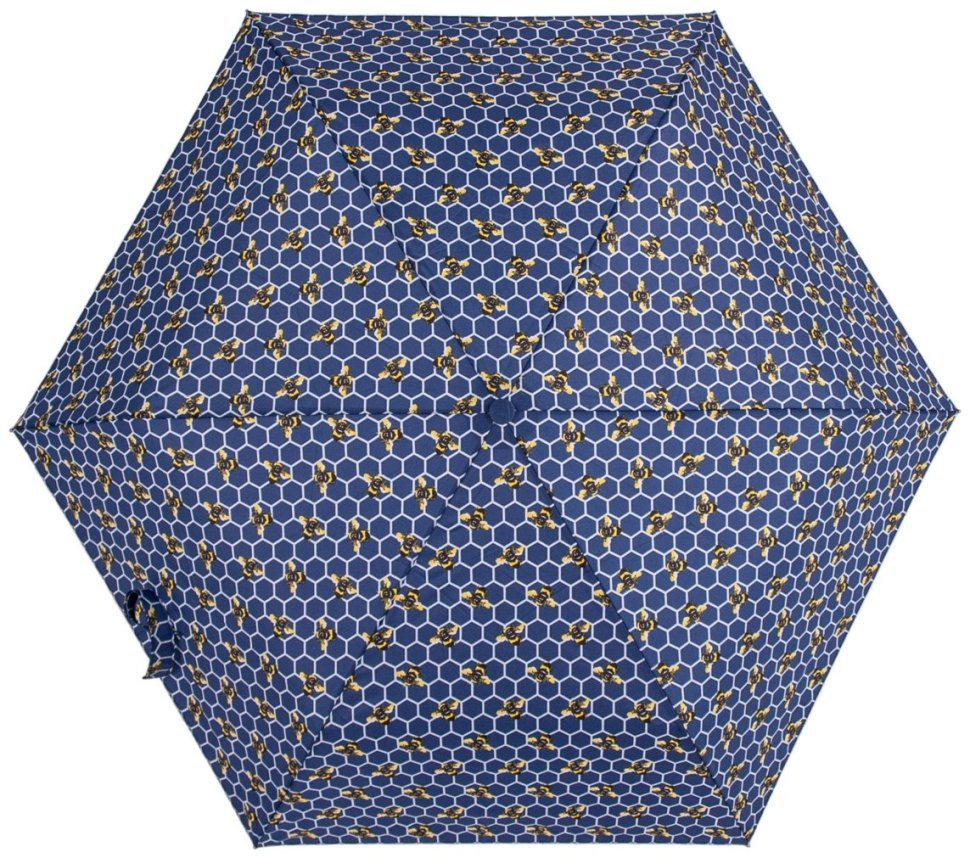 Женский зонт Fulton L905 Eco Planet Beehive (складной, механика, с защитой от ультрафиолета UPF 50+, синий с принтом пчелиных сот) 93978 modnotak фото №6