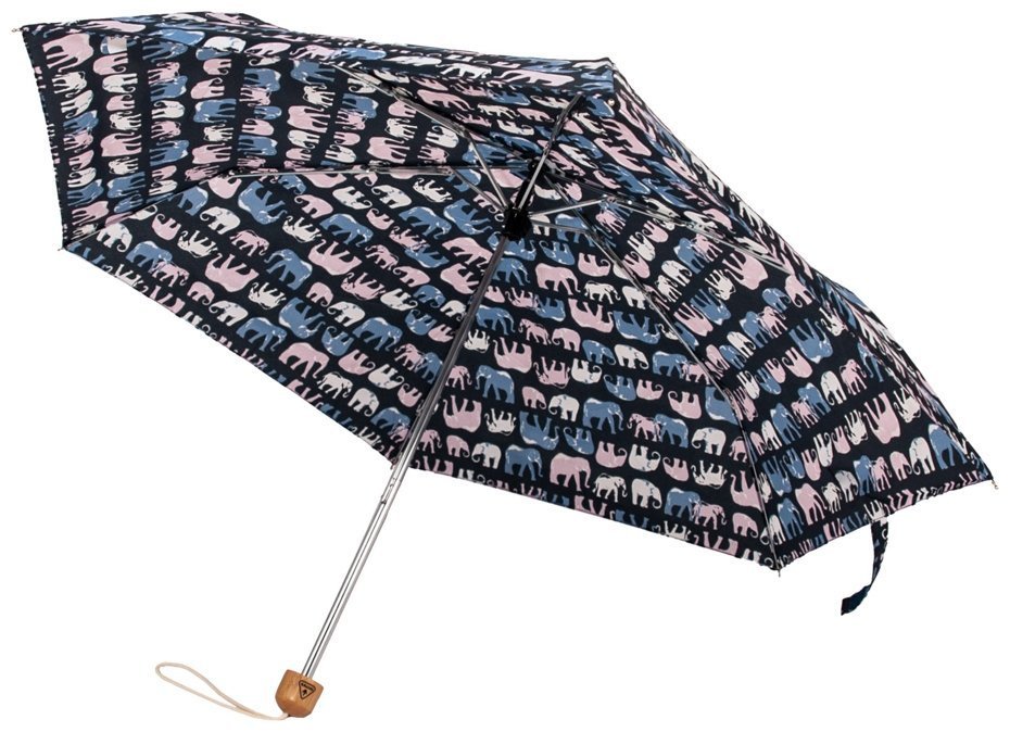 Женский зонт Fulton L918 Eco Planet Marching Elephants (механика, черная с принтом слонов, UPF 50+) 94078 modnotak фото №4