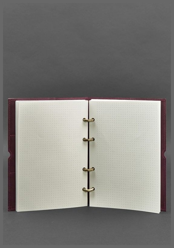 Кожаный блокнот на кольцах (софт-бук) в винтажной бордовой обложке BlankNote (14178) modnotak фото №4