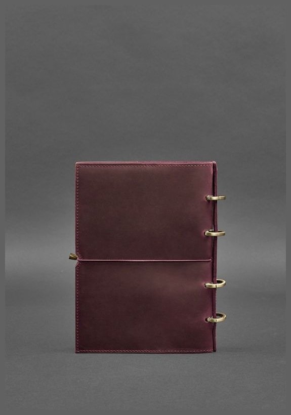 Кожаный блокнот на кольцах (софт-бук) в винтажной бордовой обложке BlankNote (14178) modnotak фото №6
