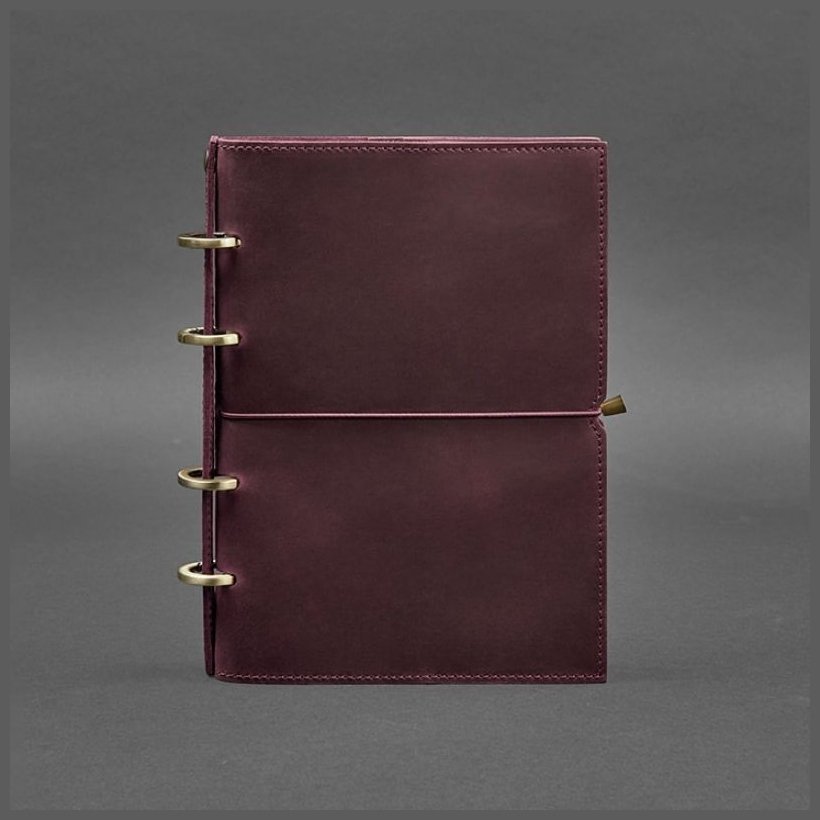 Кожаный блокнот на кольцах (софт-бук) в винтажной бордовой обложке BlankNote (14178) modnotak фото №3