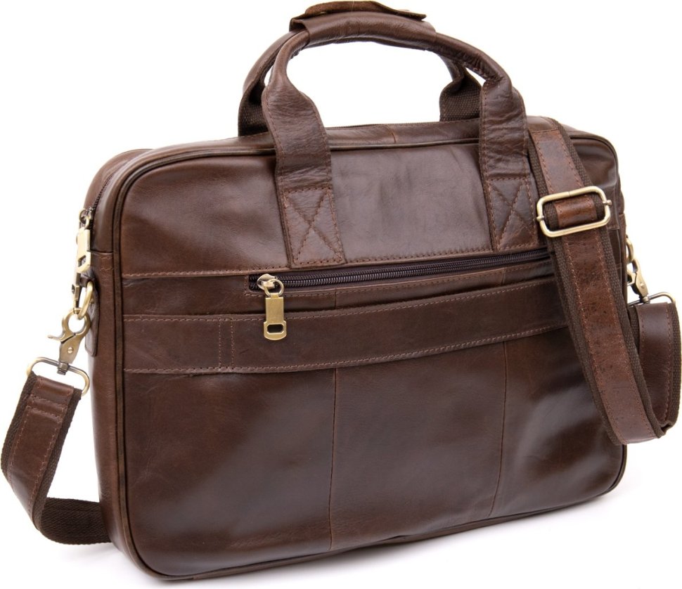 Коричневая мужская сумка для ноутбука из натуральной кожи Vintage (20391)