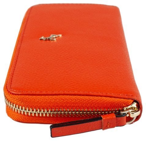 Яркий женский кошелек из фактурной кожи на молнии Ashwood J51 94178 оранжевого цвета modnotak фото №7