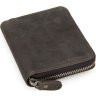 Середній чоловічий гаманець темно-коричневого кольору на блискавці Vintage (14224) - 1