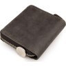Середній чоловічий гаманець темно-коричневого кольору на блискавці Vintage (14224) - 3