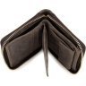 Середній чоловічий гаманець темно-коричневого кольору на блискавці Vintage (14224) - 4
