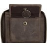 Середній чоловічий гаманець темно-коричневого кольору на блискавці Vintage (14224) - 8
