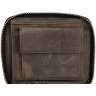 Середній чоловічий гаманець темно-коричневого кольору на блискавці Vintage (14224) - 9