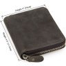 Середній чоловічий гаманець темно-коричневого кольору на блискавці Vintage (14224) - 10